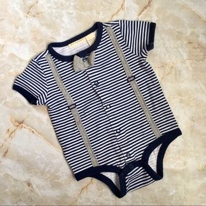 First impressions onesie, suspenders/bow tie 3-6mo